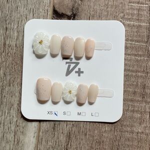 Press-On Nails with Floral Accent